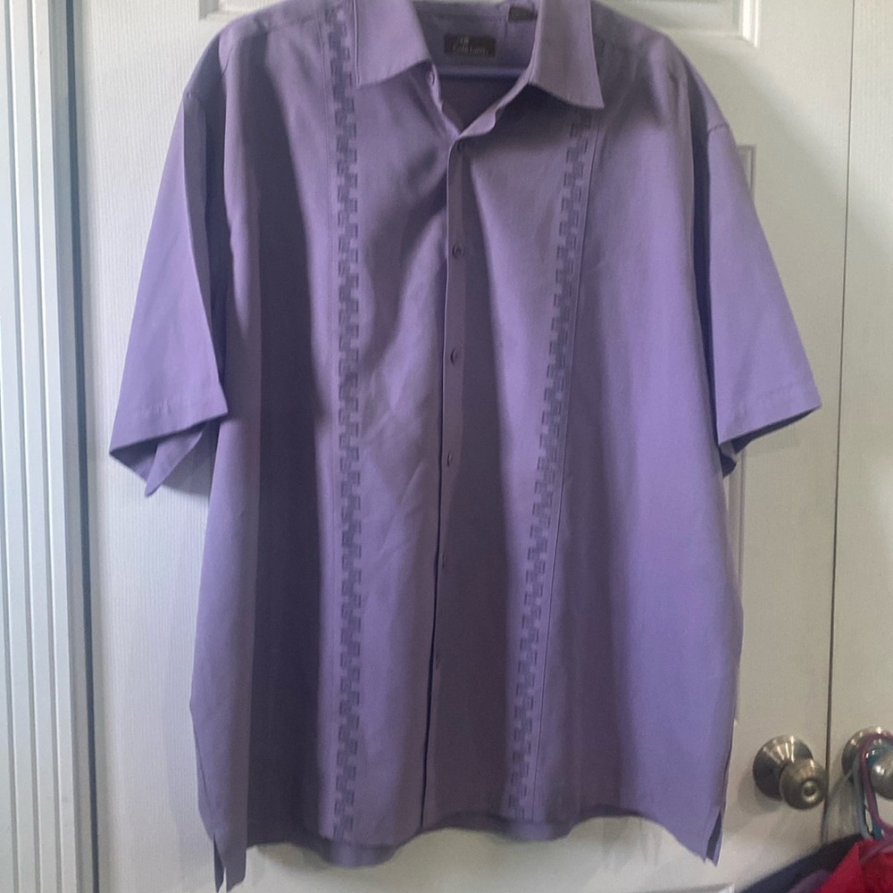 Cafe Luna  Panels Hipster Lavender  Shirt Mens Size 2XL